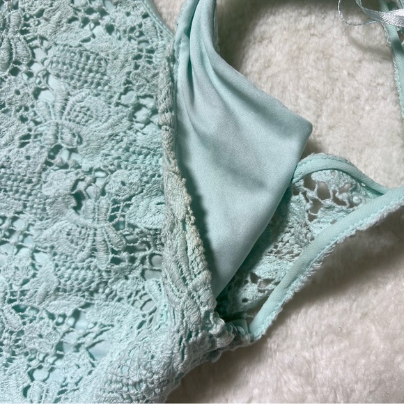 Zara Light Blue Lace Bodycon Mini Dress Small - Picture 13 of 14